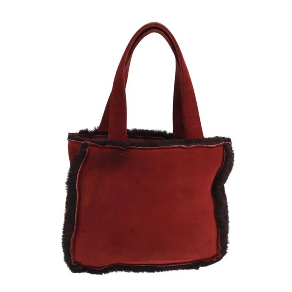 CHANEL Tote Bag Mouton Red Brown CC - Picture 1 of 15